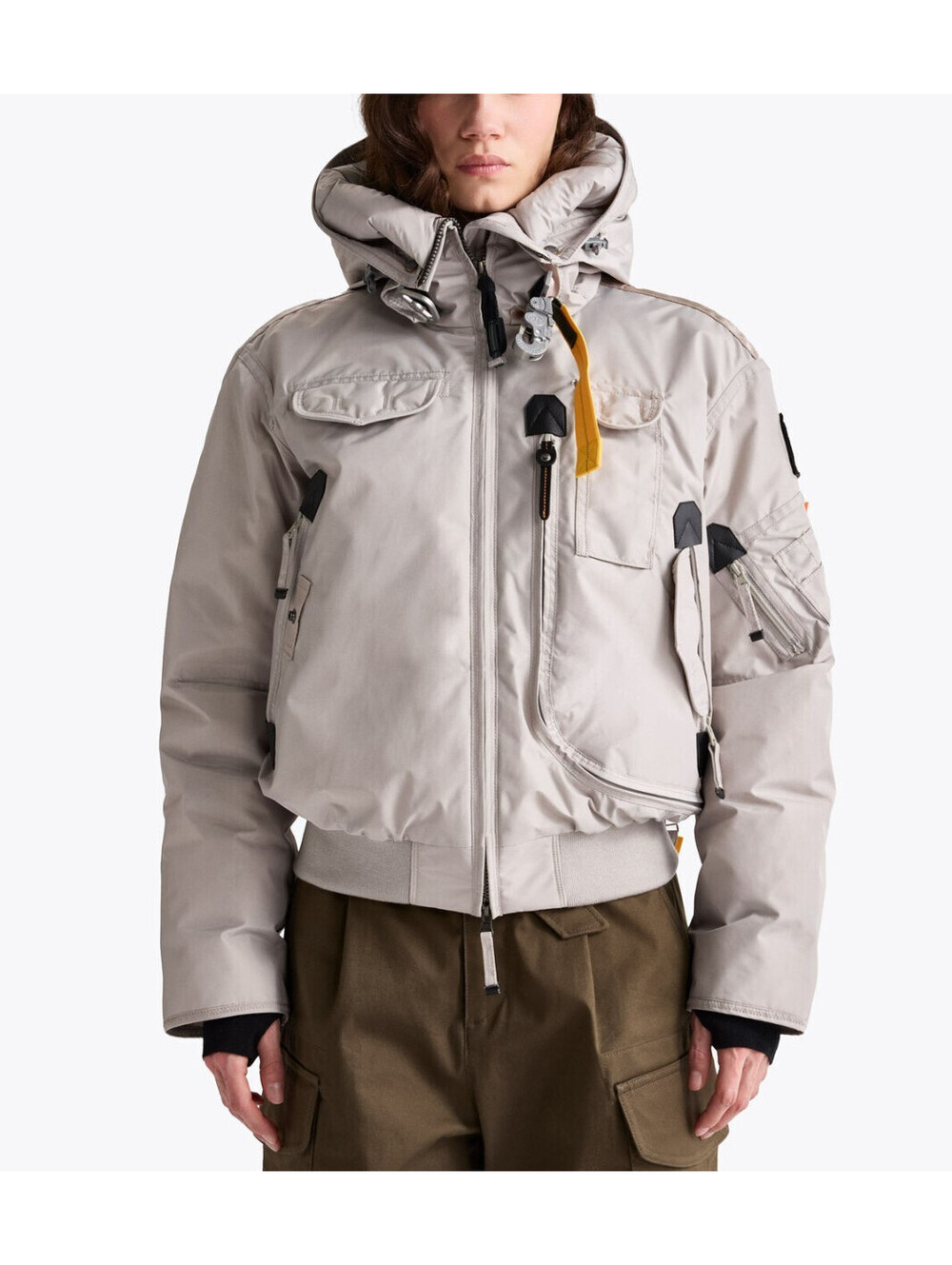 NWT $998 PARAJUMPERS GREY GOBI HOODED BOMBER JACKET MASTERPIECE SERIES SMALL
